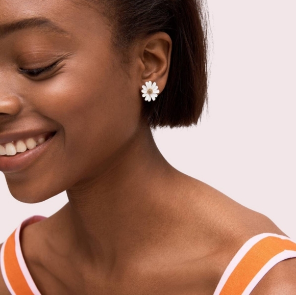 Kate Spade 'Into the Bloom' White Studs Earrings - Picture 3 of 7